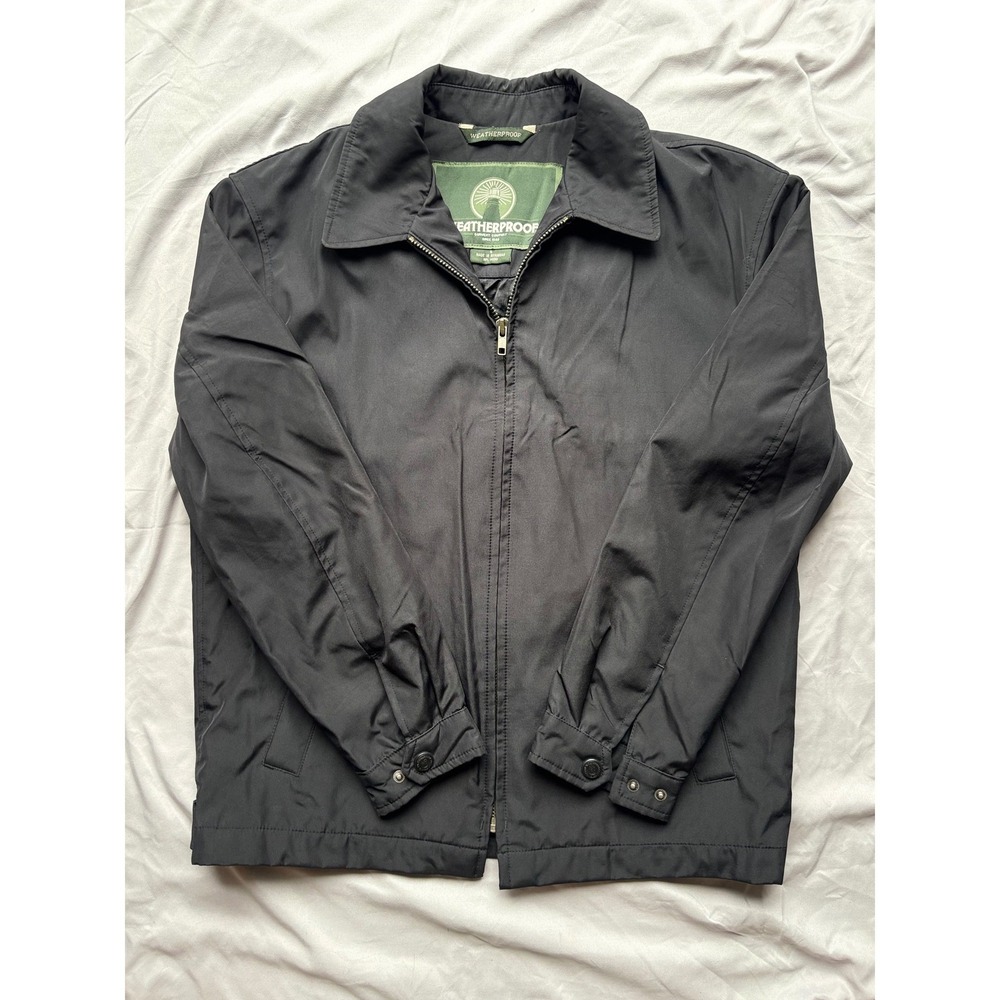 Weatherproof Garment Company Mens Black Microfiber Golf Jacket Windbreaker Small